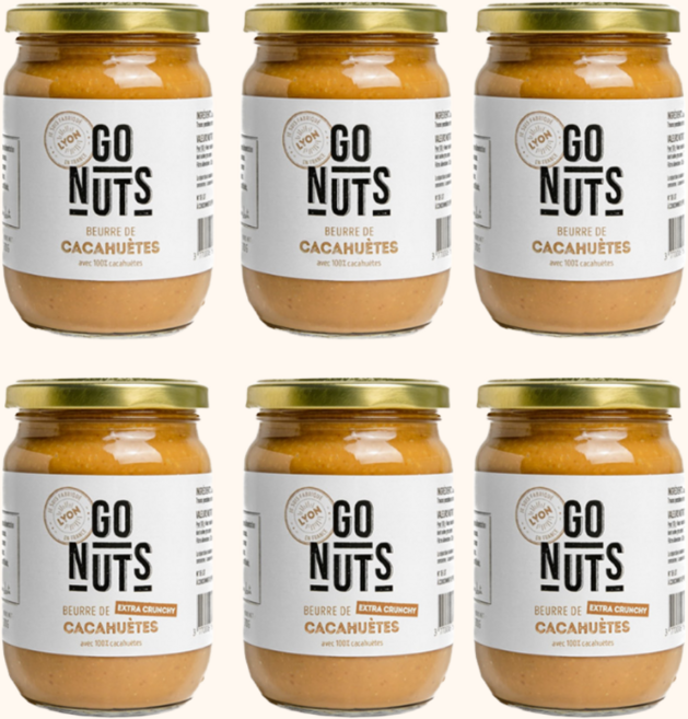 고넛츠 유기농 땅콩피넛버터 오리지널 3병+ 크런치 3병, 6개, 270g