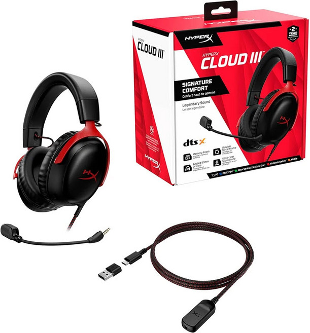 하이퍼엑스 클라우드3 유선 게이밍 헤드셋 HyperX Cloud3