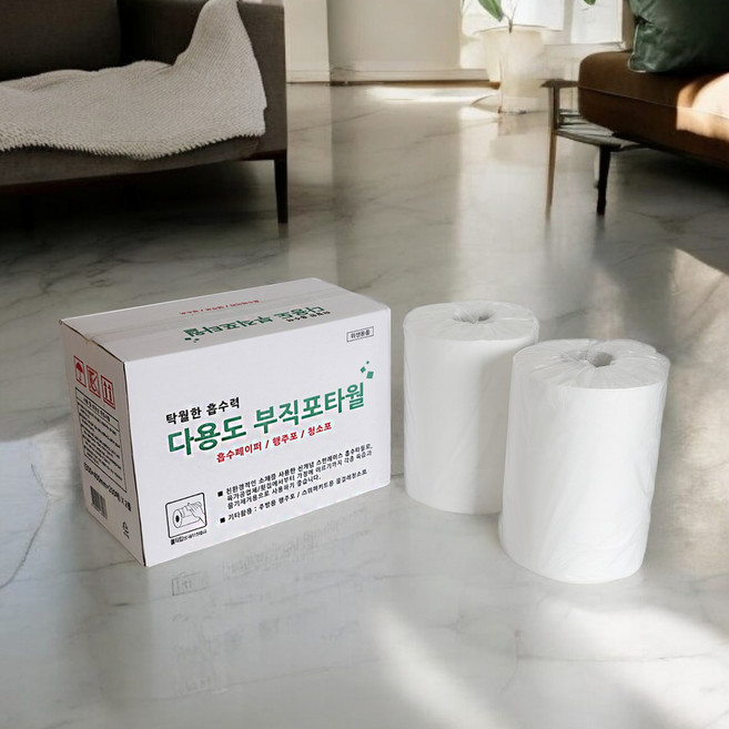 다용도부직포 타올 두툼한 70g 200매 청소도구 청소밀대 롤형 물걸레청소포 행주 기름제거, 1개, 200개