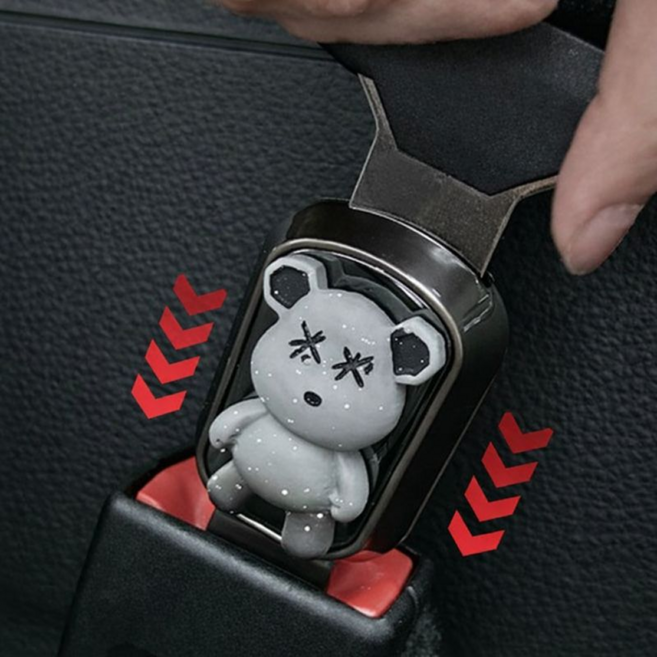 로라쉐 곰돌이 안전벨트 연장 클립, 1개, 그레이 스톤베어