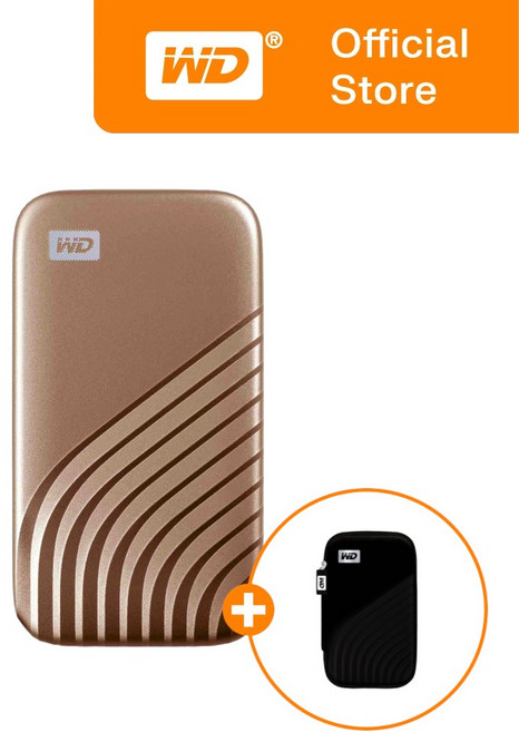 WD 외장 SSD NEW My Passport NVMe + 전용 케이스, 골드, 1TB