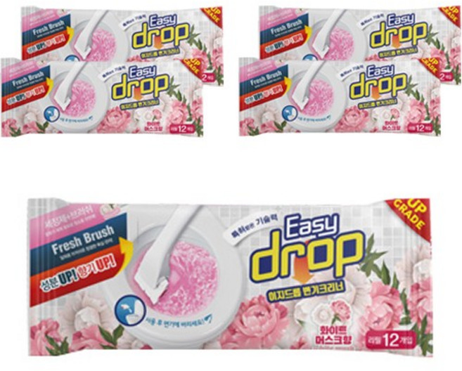 이지드롭 일회용 변기크리너 리필, Pink Musk, 2개