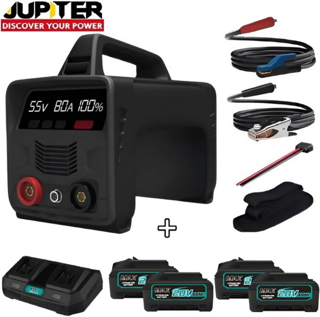 주피터 휴대용 충전 용접기 ZW160 논가스 아크 겸용 배터리 4개 풀세트, 1개
