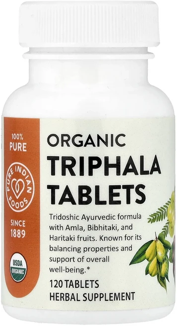 새해 첫좋은선물 Pure Indian Foods 유기농 트리팔라 정제 120정 제대로 할인합니다, PureIndianFoods유기농트리팔라정제120정, 1개 - 쿠팡