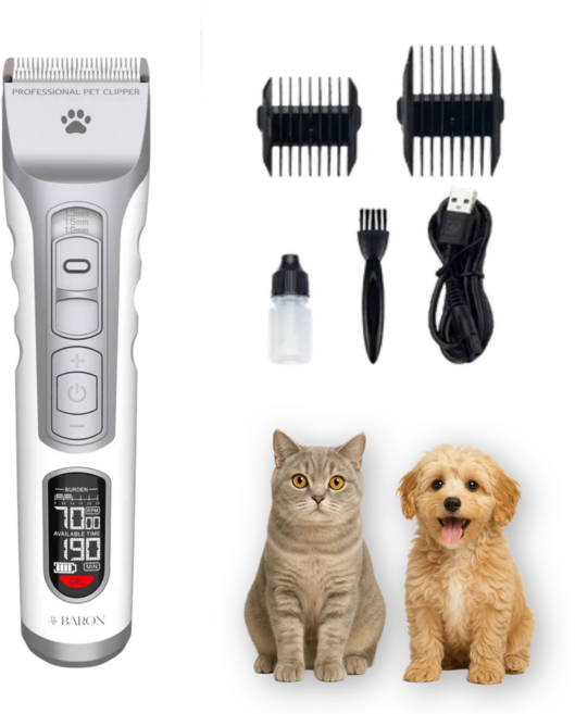 바론 프리미엄 반려동물 바리깡 이발기, 1개, 화이트