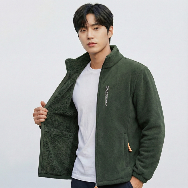 벨더 베이직 양면 이중보열 플리스 자켓 점퍼 양털 후리스 집업