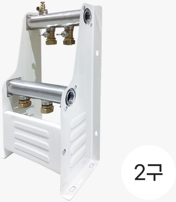 온수 분배기 20A 가스용 2구 난방 가스보일러 스텐분배기 공바 배관 연결 완제품 엑셀, 1개