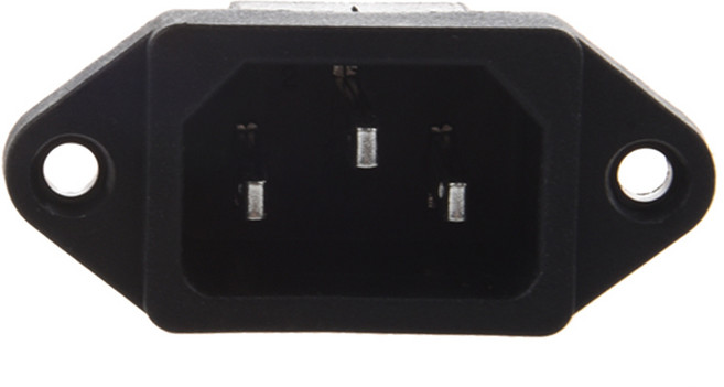 IEC 320 C14 플러그 (수) 3 핀 PCB 패널 전원 입구 소켓 커넥터, 하나, 블랙과 실버, 1개