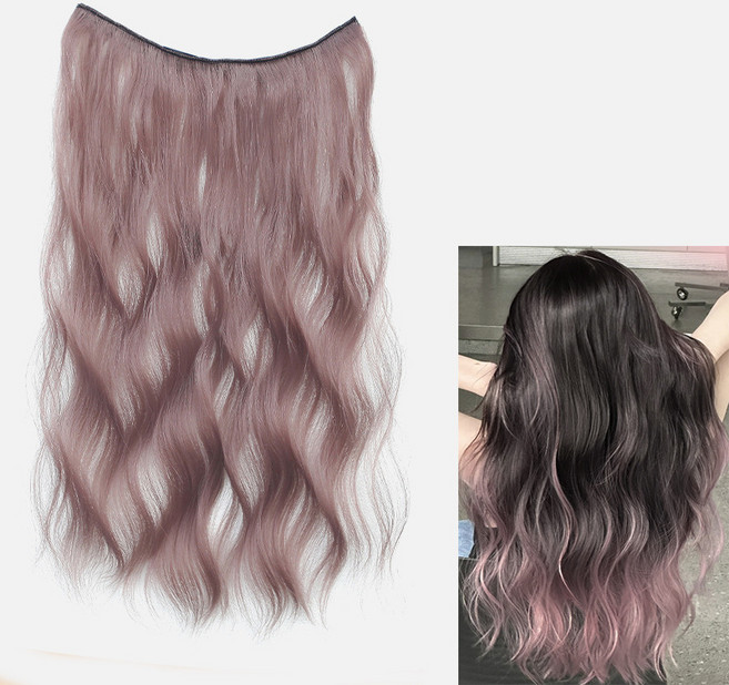 부분 가발 브릿지 붙임머리 헤어 피스 똑딱이 컬러 투톤 그라데이션, 1개, 로즈핑크