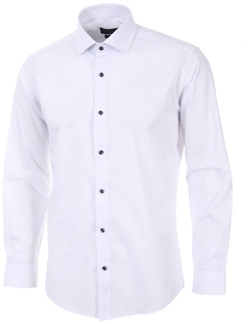 로베르따셔츠 남성용 모달 솔리드 스판 슬림핏 화이트 긴소매 셔츠 RK4-351-1