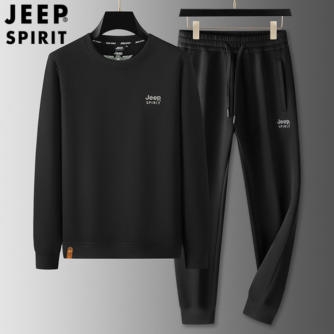 JEEP SPIRIT 남성 라운드 맨투맨 트레이닝 레포츠 세트 ZY23088-23089+양말