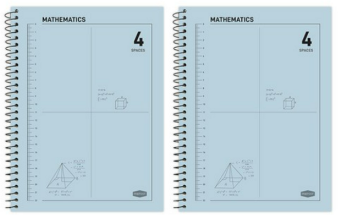 핑크풋 3000 4분할수학연습장 국어/깍두기노트, 하늘, 4개