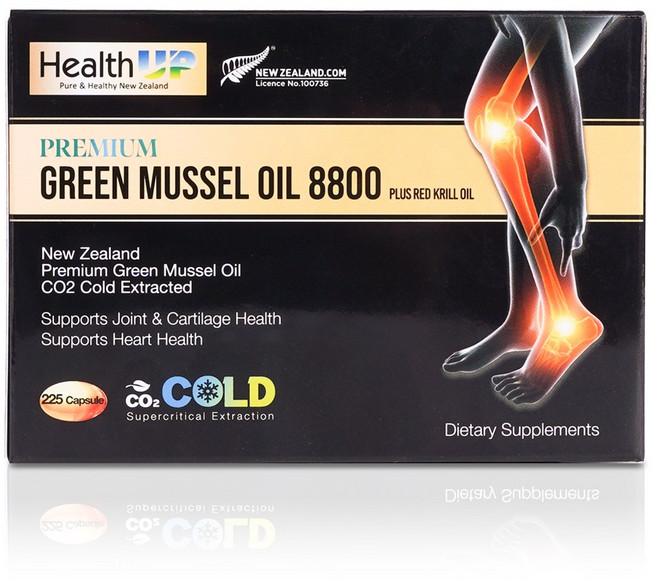 뉴질랜드 초록입홍합 오일 헬스업 그린머슬 8800 225캡슐, 1박스, 225정