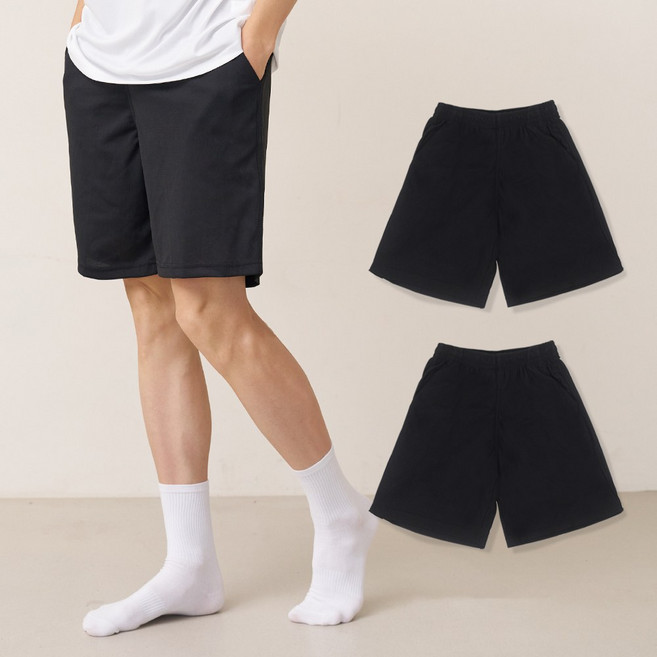 코너뷰 기능성 트레이닝 헬스 운동 반바지 남여공용 2장 세트