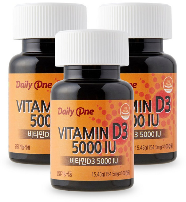 데일리원 비타민 D3 5000 IU 15.45g, 100정, 3개