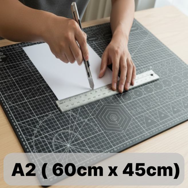 블링오피스 양면 데스크 컷팅 매트, 검정