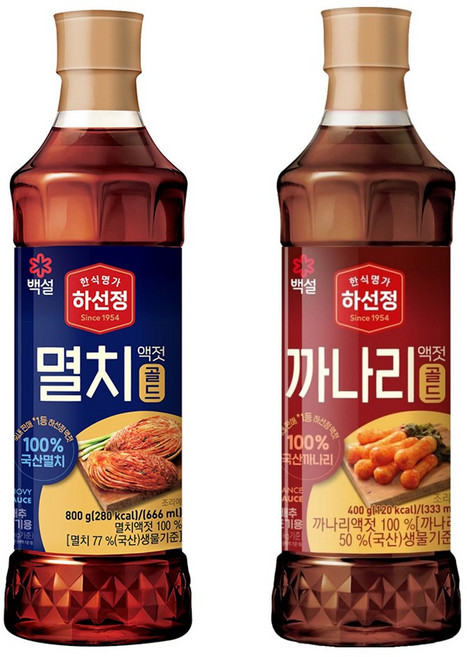 하선정 멸치액젓골드1 + 까나리액젓골드1, 1세트, 800g