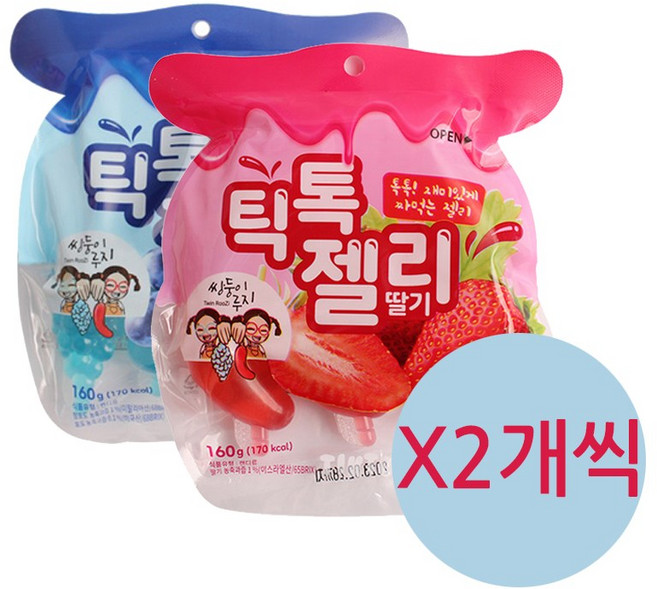 틱톡젤리 2종 딸기160g&포도160g (320g), 2세트, 320g
