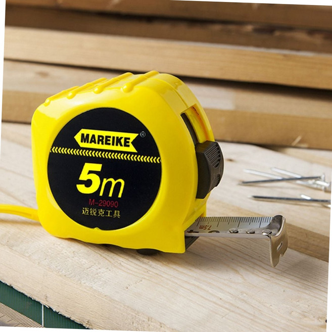 마레이케 자동줄자 5M/철자 측정공구 휴대용줄자, 1개