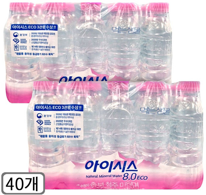 아이시스 8.0 ECO 생수, 40개, 300ml