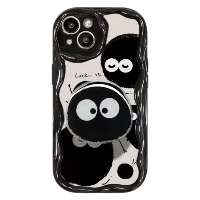 갤럭시A23 A33 A24 A34 A15 A25 A32 4G A12 블랙 먼지 숯검댕이 귀여운 그립톡 핸드폰케이스 D156