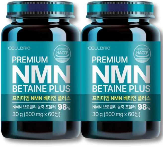 프리미엄 NMN 베타인 플러스 엔엠엔 HACCP 인증 고함량 식물성 NAD+ 활성, 2개, 60정 - 쿠팡