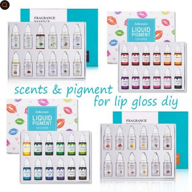 DASA_N 촉촉 립글로스 만들기 비건 천연 오일 향기 에센스 컬러 액체 Diy 10ml 12개, 세트3
