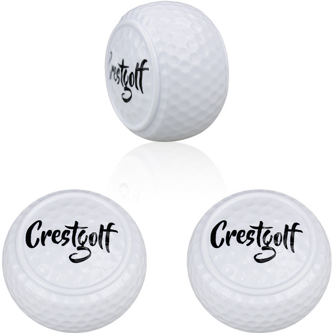 CRESTGOLF 퍼팅전용 골프공 납작 골프공 3피스, 화이트, 4.2×3cm 3개, 1세트