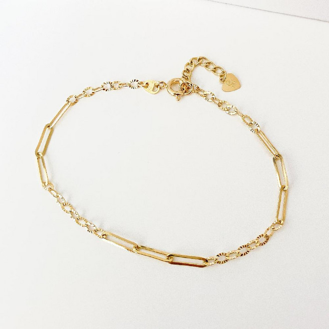 펠리체골드 14K 18K 샤이닝 레일 팔찌(+선물포장) 컷팅 레이어드 여배우팔찌 와이프 금 핑크골드 로즈골드 기념일 여자친구 우정팔찌