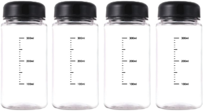 위드아이앤씨 마이보틀 트라이탄 4p, 검정, 350ml, 4개