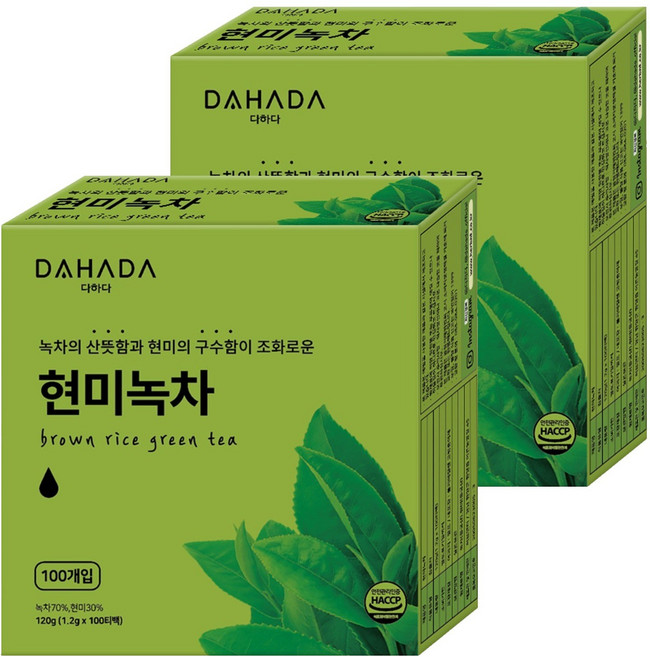 다하다 현미녹차, 1.2g, 100개입, 2개