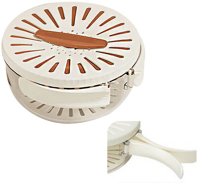 야채 탈수기 과일 야채 세척 바구니 물 빠짐 채반 냉장고 보과용기 접시 가정 야외 캠핑 겸용, 크림 브라운, 1개