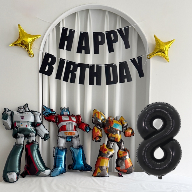 로보트풍선 생일파티 풍선세트, 8, 1개