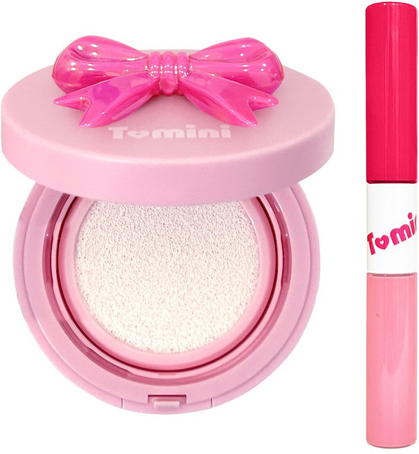 듀얼 쥬시 립글로스 메이크업세트, 진핑크선쿠션+립글로스, 1개