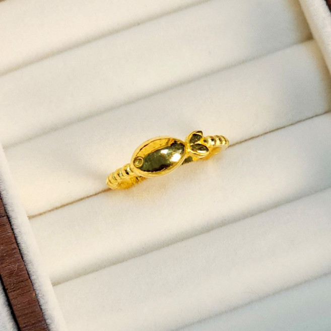 24k 순금 1돈 볼륨 물고기 애끼 볼 반지 선물