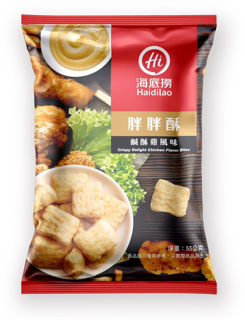 海底撈胖胖酥鹹酥雞風味脆片55克，酥脆涮嘴，休閒零食首選, 1個, 55公克