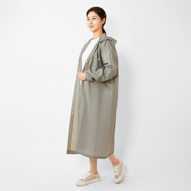 3초쿨 (1+1) 다회용 경량 우비 EVA 남여공용 비옷 레인코트