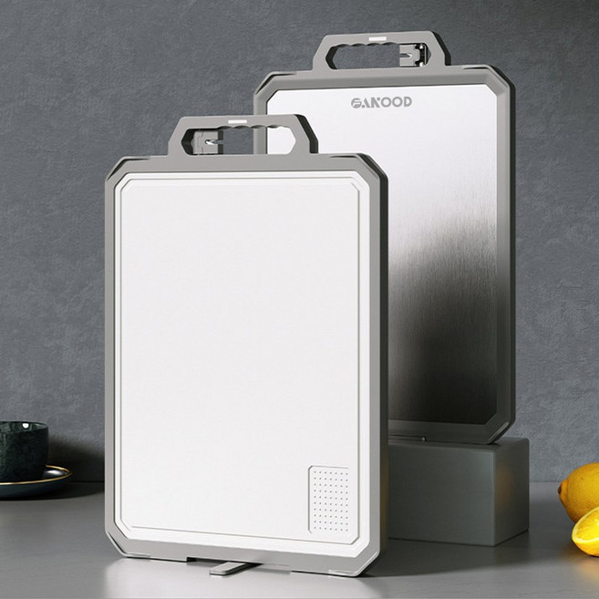 Fanood 다용도 양면 316 스텐 도마, 회색, 1개