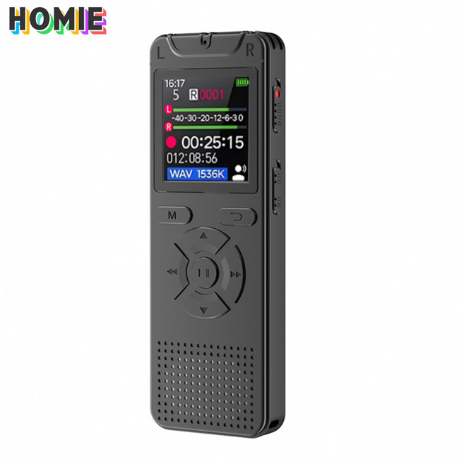 HOMIE 초고음질 녹음기 소형 휴대용 고성능 노이즈캔슬링 30h 연속재생 보이스레코더, 블랙, A10