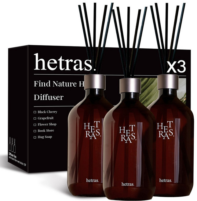 헤트라스 프리미엄 대용량 디퓨저, 화이트셔츠, 500ml, 3개