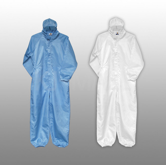 KJ 방진복 후드원피스 제전복 무진복 제전방진복 클린복 크린룸 반도체 정전기방지 작업복 모자원피스, 1개, 화이트