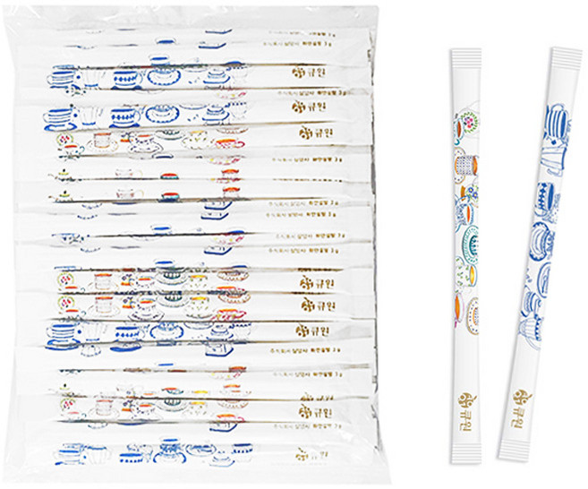 5953. 스틱설탕(3g) - 큐원 미니바 설탕, 3g, 100개