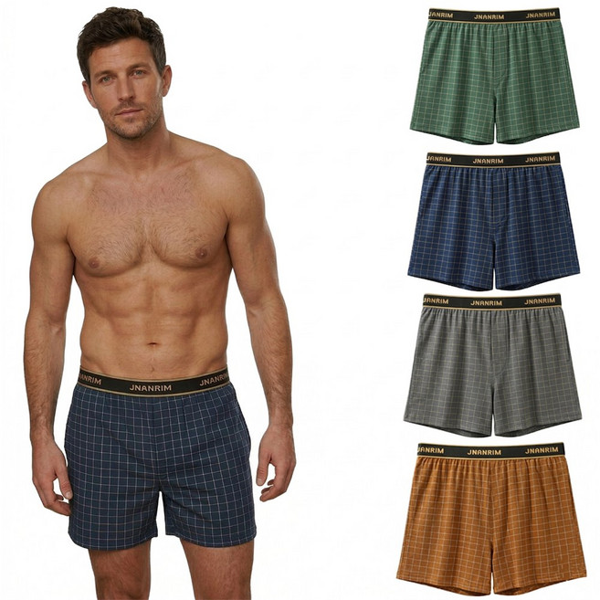 CaecnKoen 남자 트렁크 면 프리미엄 남성 사각 팬티 4종세트 선물 3504