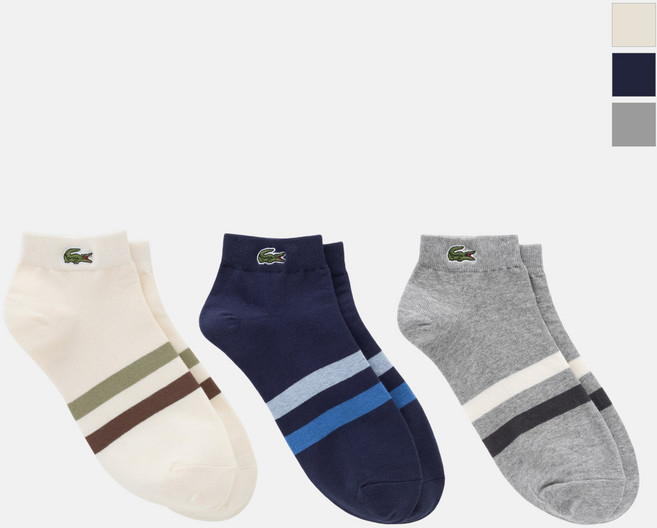 [라코스테 공식] 남성 스트라이프 포인트 앵클 삭스 RA038E-56G 3종 택1