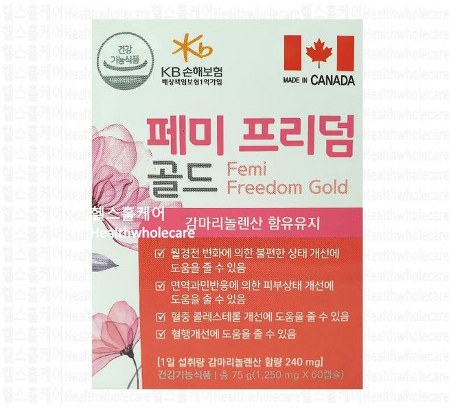 갱년기 생리전증후군 여성 건강에 도움을 주는 Femi프리덤 퀸즈프리덤 동일품, 1개, 60정