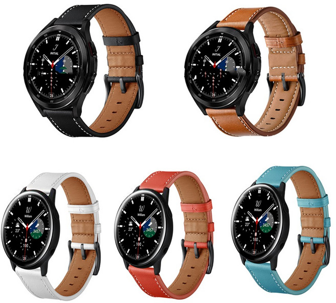 삼성 갤럭시 워치 3 41mm/45mm 각 호환 고급 가죽 시계줄 스트랩 밴드 빈티지 SM-R840/R845/R850/R855, 블랙