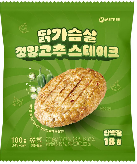 미트리 닭가슴살 스테이크 청양고추, 100g, 24개