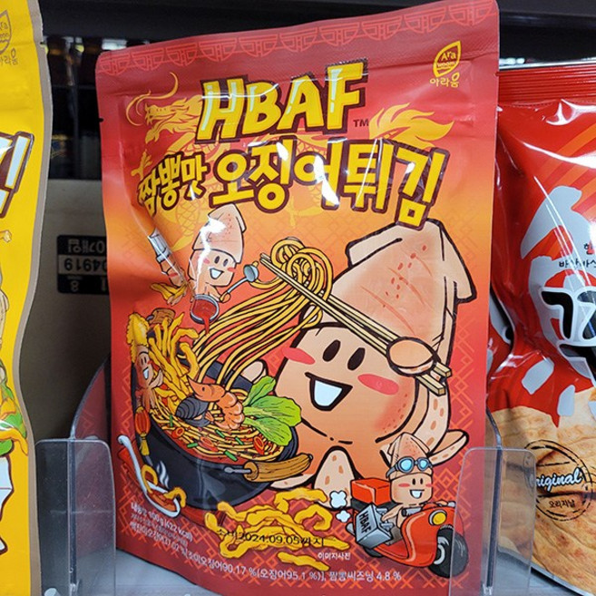 HBAF 바프 짬뽕맛 오징어튀김 100g, 1개
