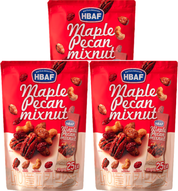 바프 HBAF 메이플 피칸 믹스넛, 750g, 3개