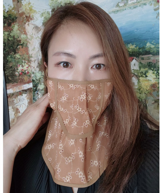 자외선 차단 천연 제주감물 염색 마스크 001 (제주도 현지 제작)